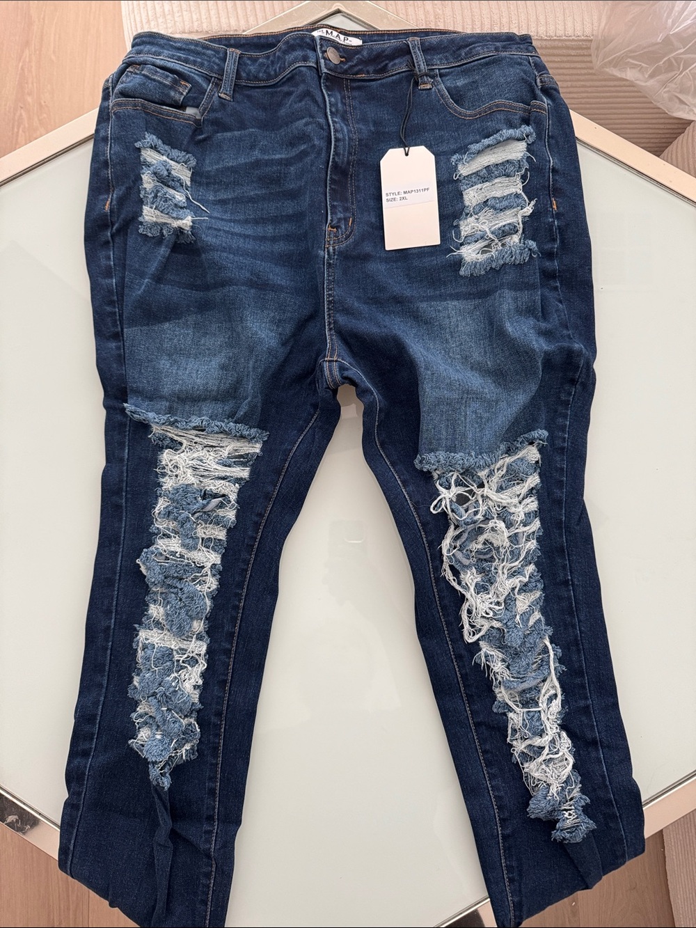 Style & Co. Women’s Dark Blue Ripped Skinny Jeans